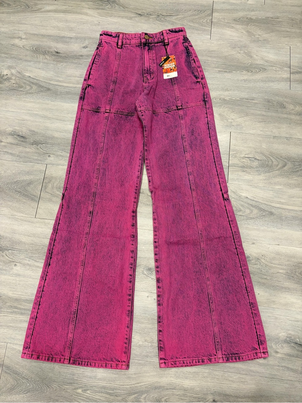 Desigual Fuchsia Pink Wide-Leg Flare Jeans